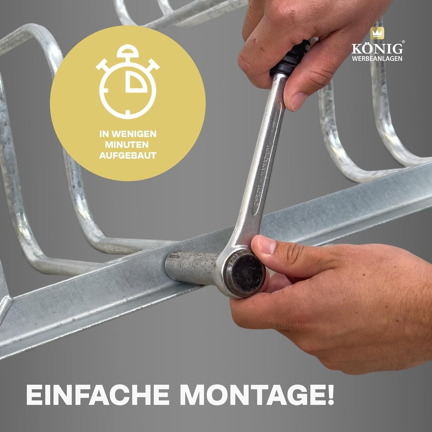6-Bike Stand — Galvanised Steel, Weatherproof, Space-Saving High-Low Design