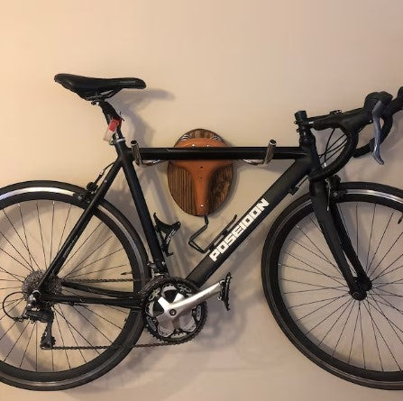 Horn decorative bicycle wall mount