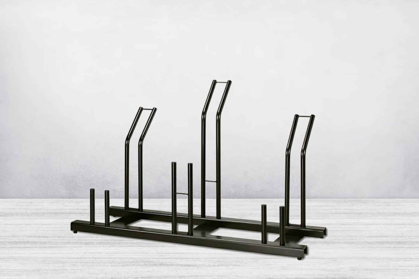 Anti-fall parking rack for 3 bicycles