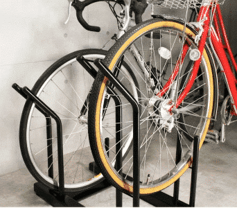 Anti-fall parking rack for 3 bicycles