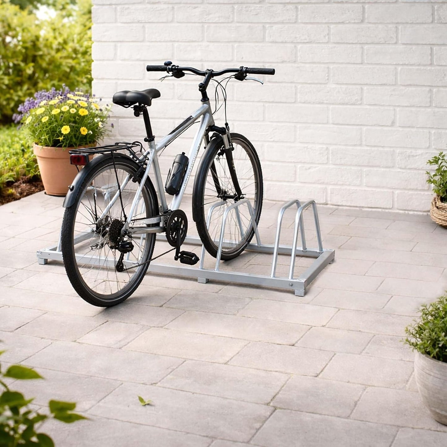 Multi-Bike Stand — Floor & Wall Mounted Bicycle Rack for 1 to 5 Bikes, Galvanised Steel
