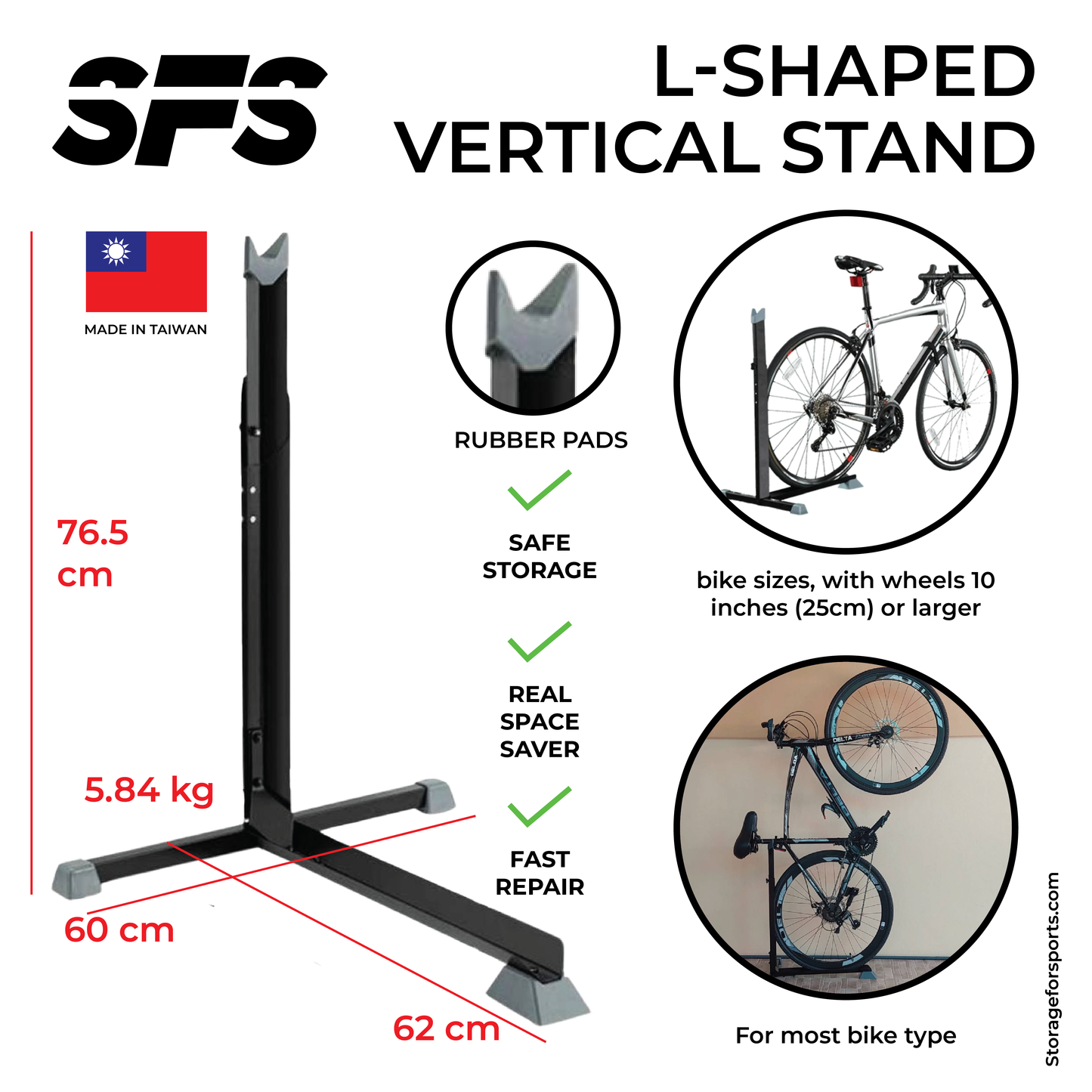 L-shaped vertical stand