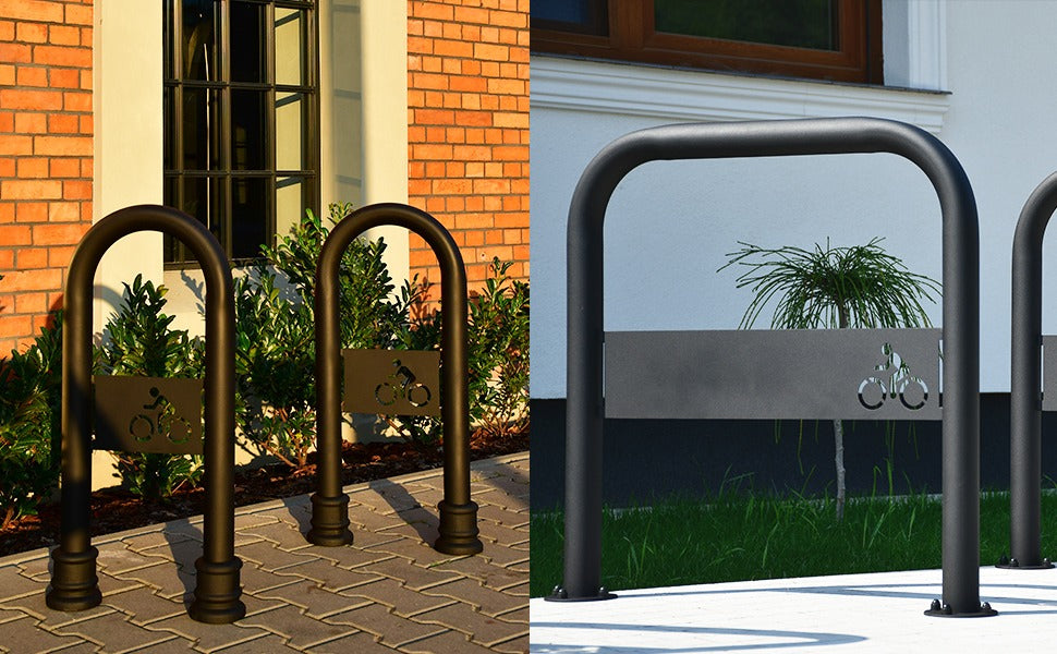 2-Bike Parking Stand — Galvanised & Powder-Coated, Concrete or Dowel Mount