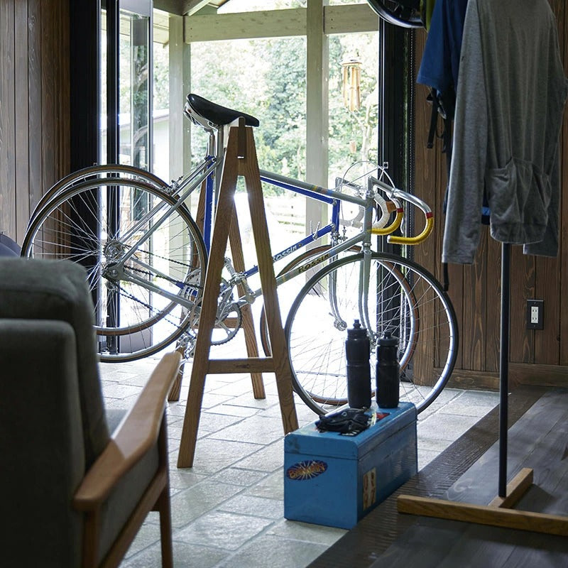 SWITCH Solid Oak Wooden Bicycle Stand for Premium Indoor Bike Storage