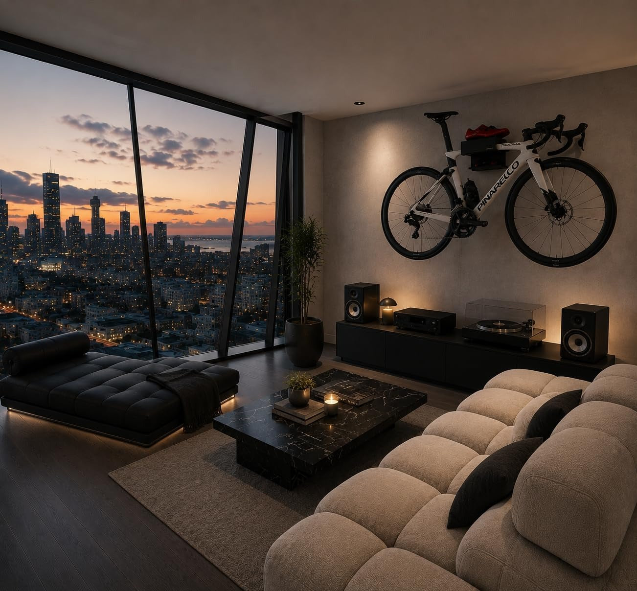 Huniox Bicycle Wall Mount Holder — Space-Saving Garage Bike Storage with Magnetic Protection