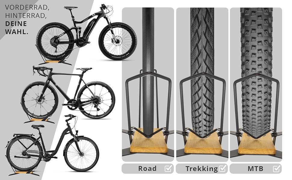 PARAX X-STAND Freestanding Bike Stand — Solid Oak & Steel, Made in Germany