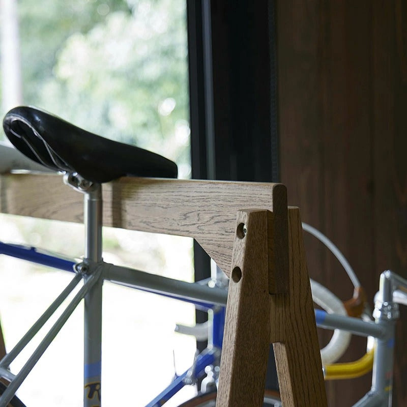 SWITCH Solid Oak Wooden Bicycle Stand for Premium Indoor Bike Storage
