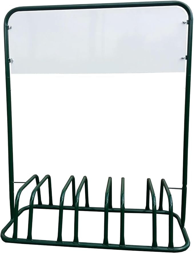 4-Bike Advertising Stand with Sign Board — Weatherproof Steel Bicycle Holder & Ad Display