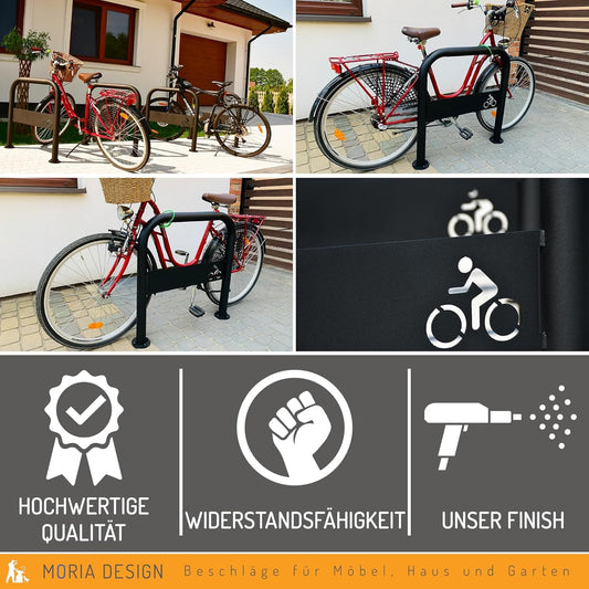 2-Bike Parking Stand — Galvanised & Powder-Coated, Concrete or Dowel Mount