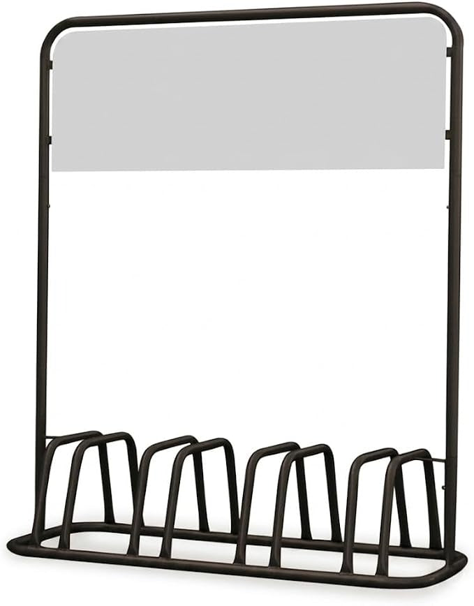 4-Bike Advertising Stand with Sign Board — Weatherproof Steel Bicycle Holder & Ad Display