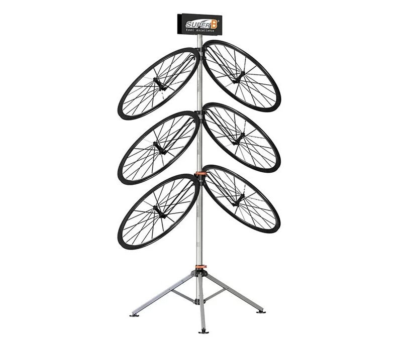 SUPER B TB-SS20 Adjustable Aluminum Bicycle Wheel Display Stand with Tripod Base