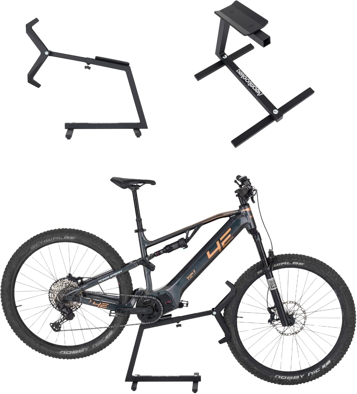 E-Bike Stand — 45kg Capacity, Rotating Rear Wheel, Fits 27.5-29 Inch Bikes