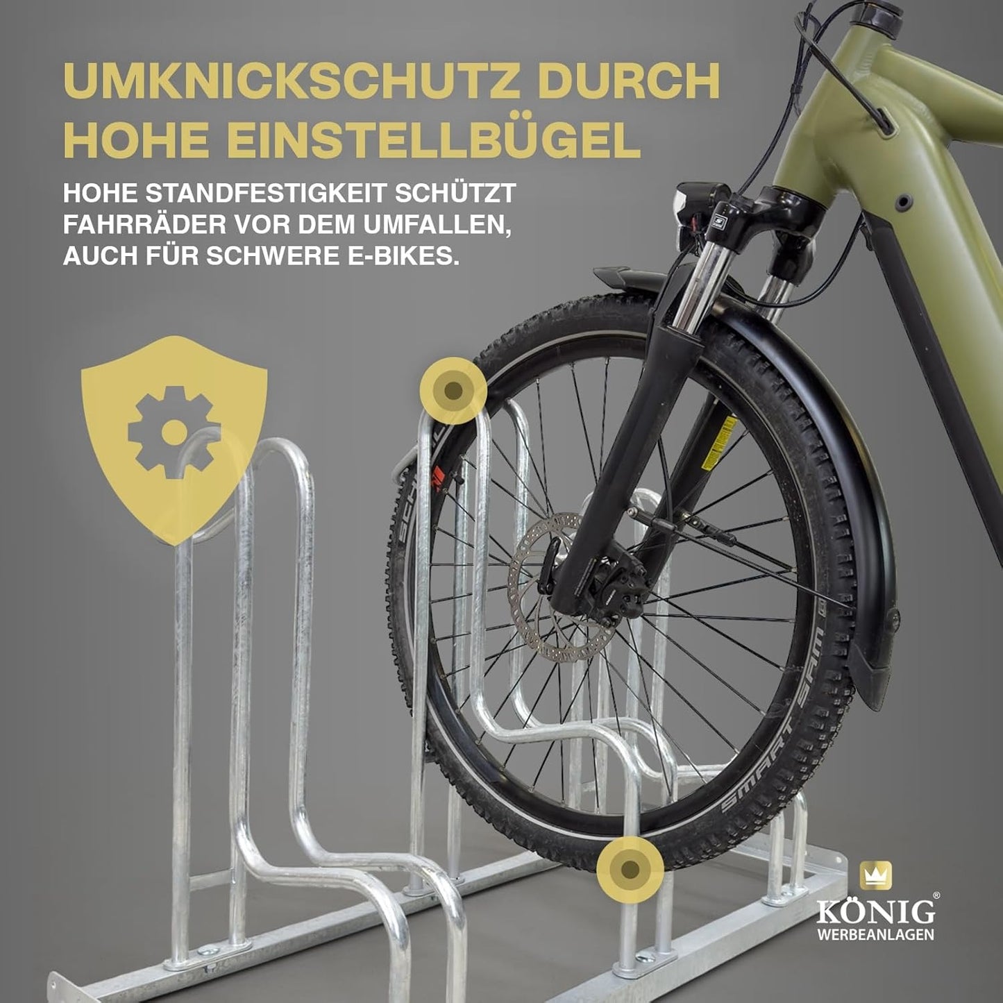 6-Bike Stand — Galvanised Steel, Weatherproof, Space-Saving High-Low Design