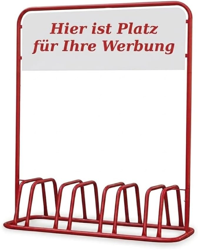 4-Bike Advertising Stand with Sign Board — Weatherproof Steel Bicycle Holder & Ad Display
