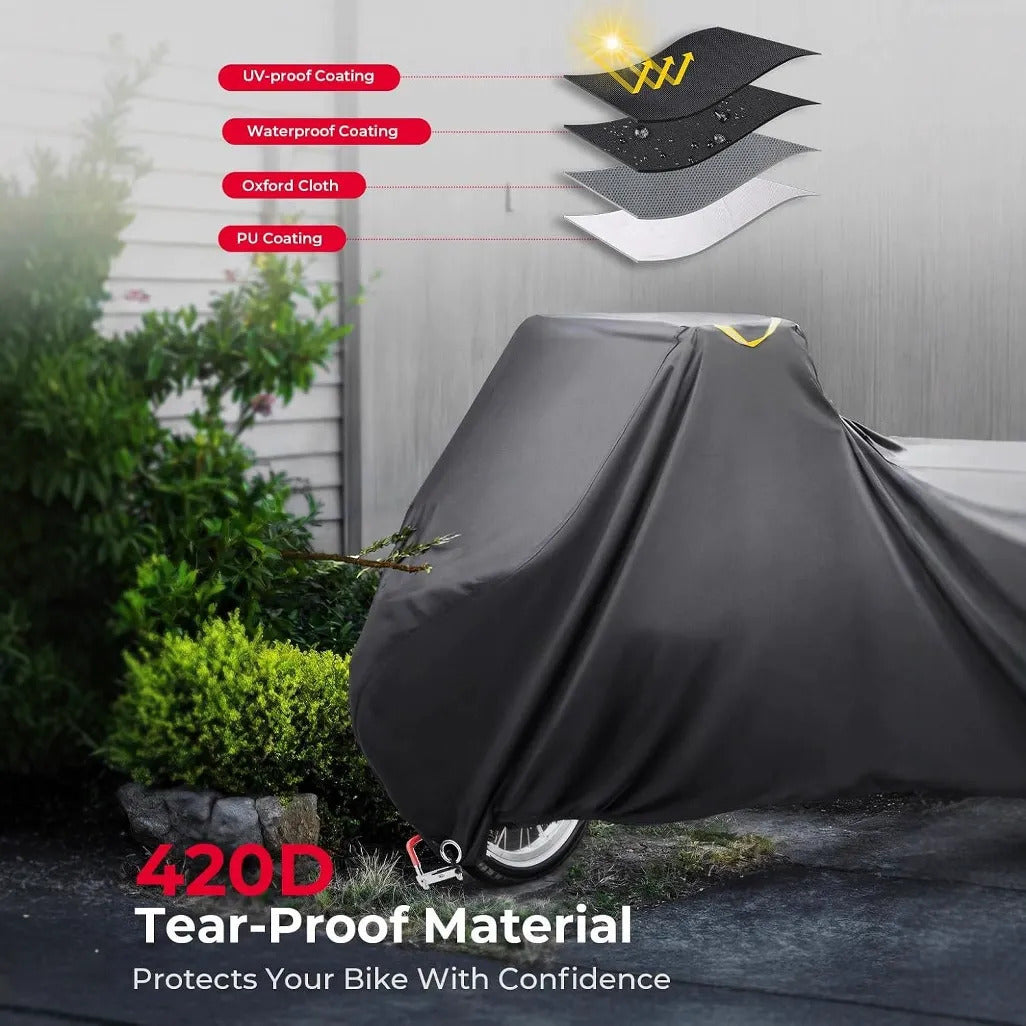 Heavy-Duty 420D Waterproof Cargo Bike Cover for Tricycles & Electric Cargo Bikes