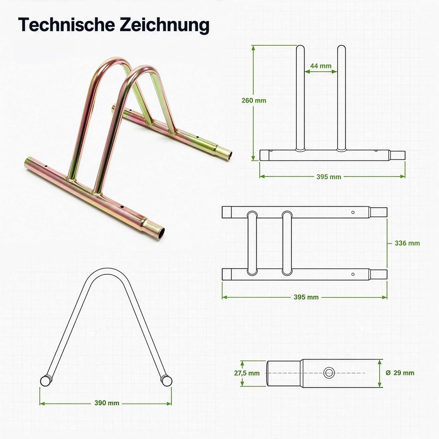 Expandable Anodised Steel Bicycle Rack — Modular Wall Mount for 1+ Bikes