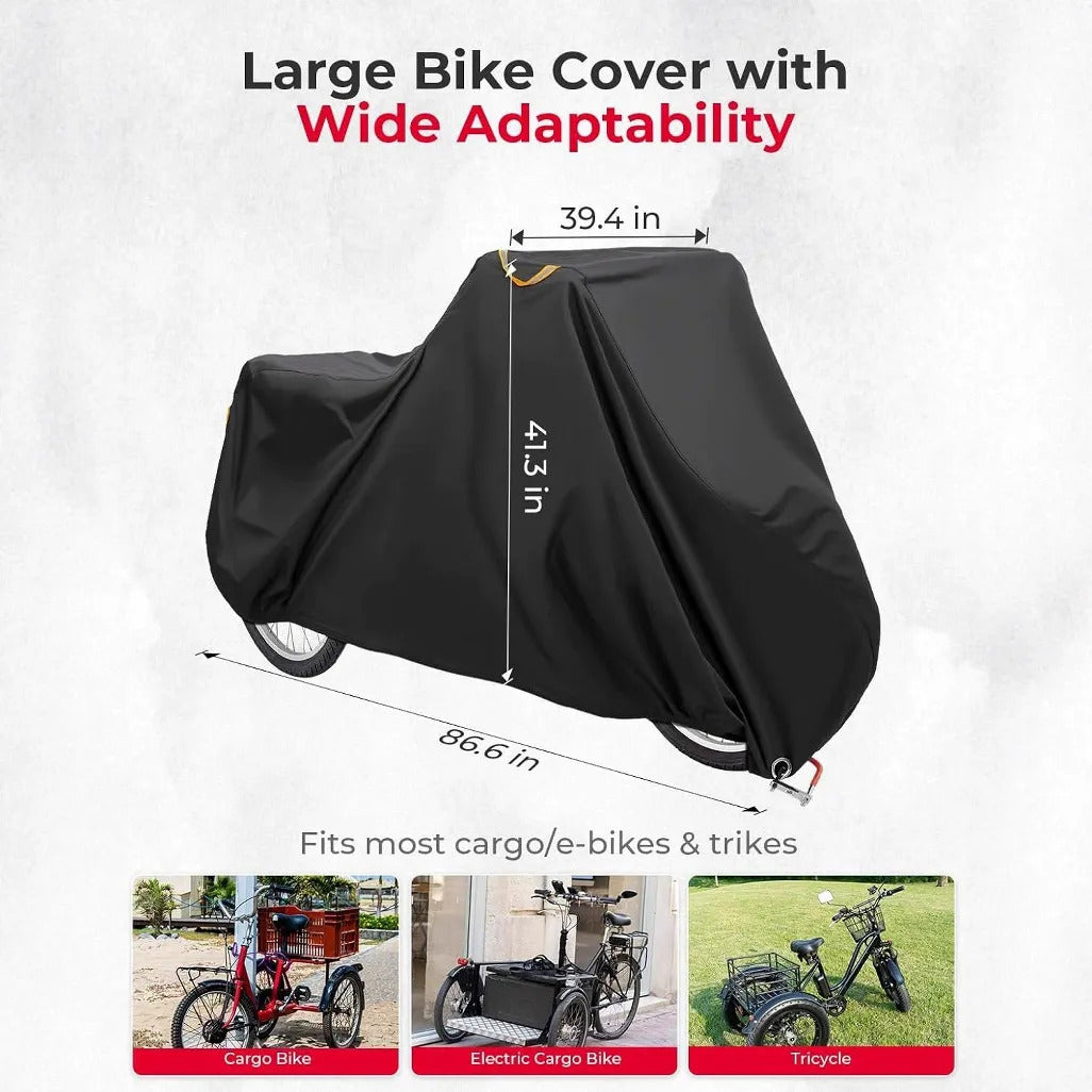Heavy-Duty 420D Waterproof Cargo Bike Cover for Tricycles & Electric Cargo Bikes