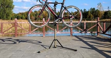 Mobile 6-Bike Stand with Advertising Sign & Transport Wheels — Galvanised Steel