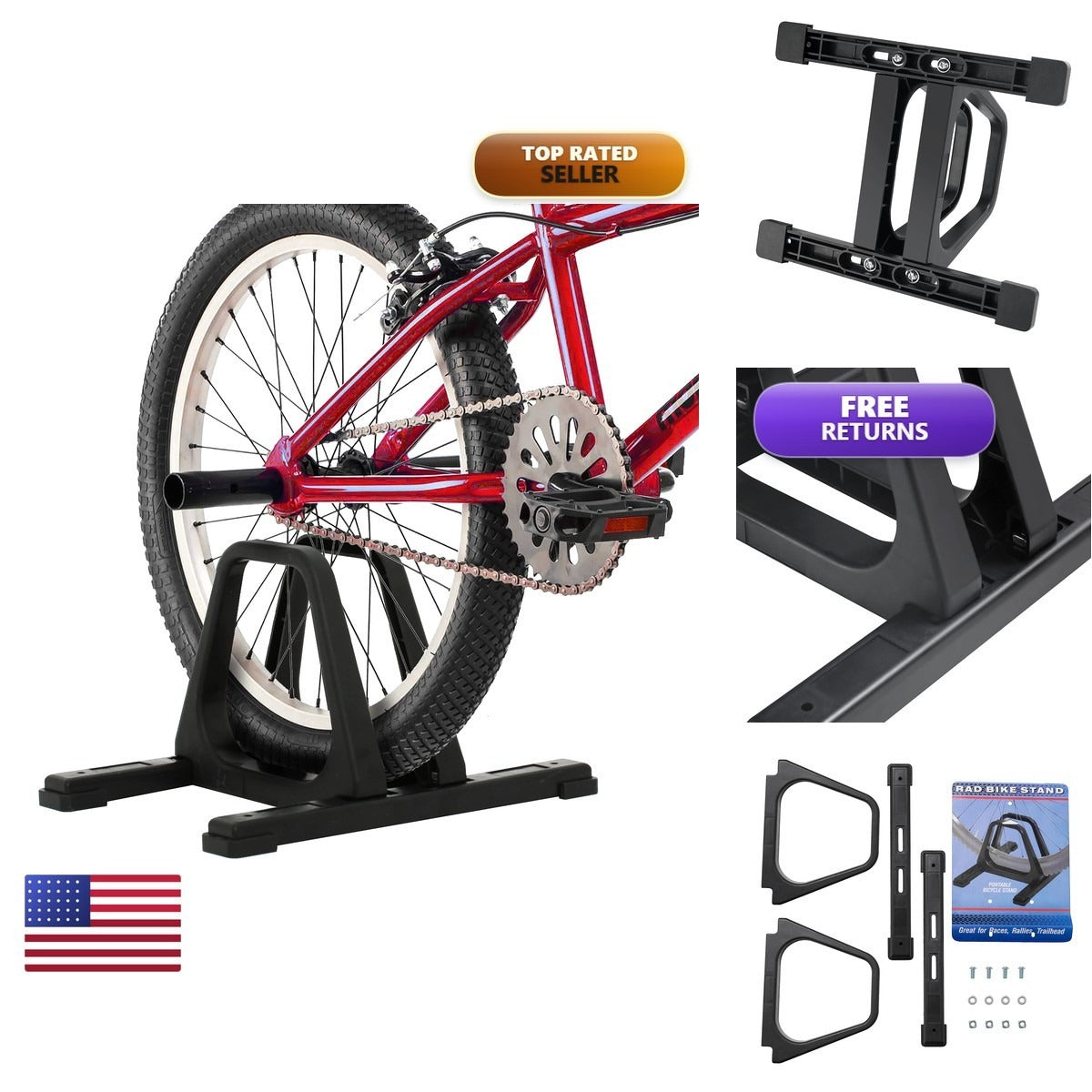RAD Cycle Portable Bike Floor Stand for Secure Parking & Easy Storage