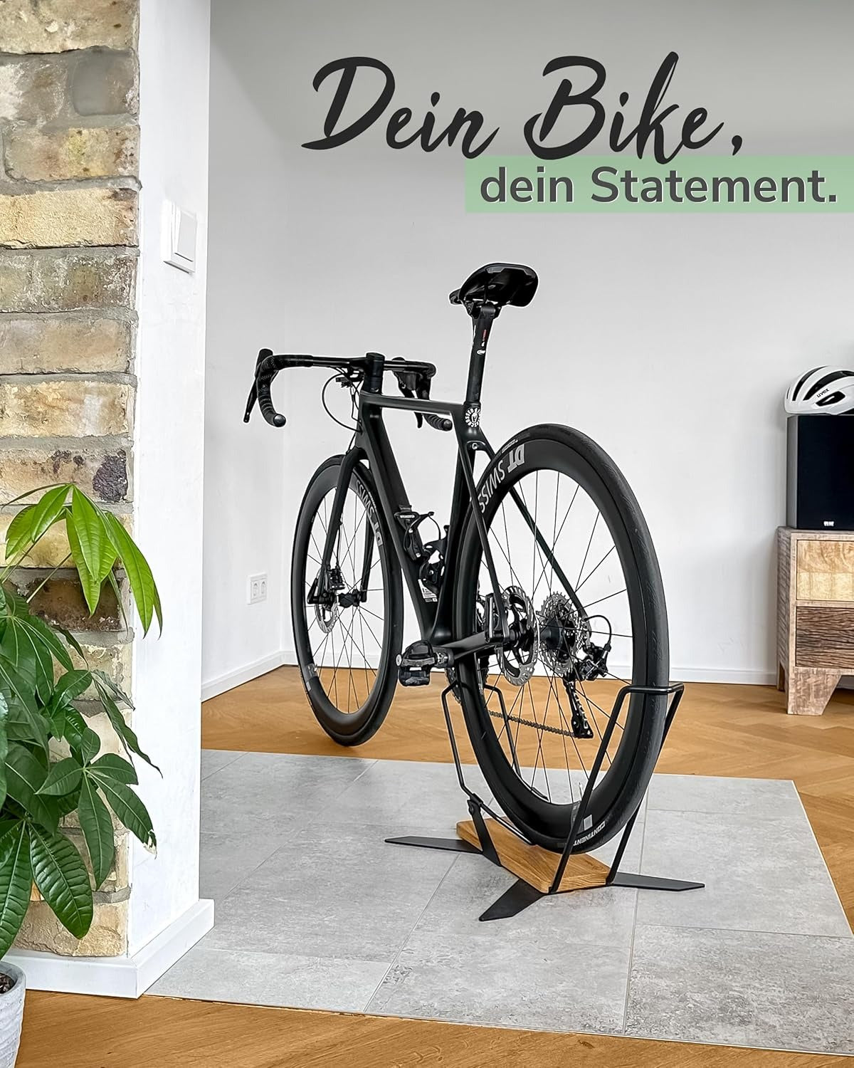 PARAX X-STAND Freestanding Bike Stand — Solid Oak & Steel, Made in Germany
