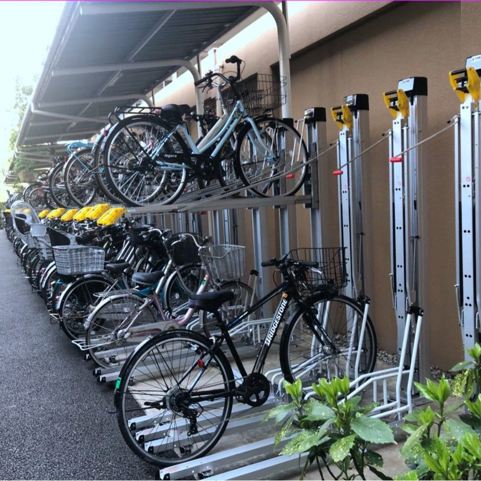 ERAIN Double-Tier Bicycle Parking Rack with Assisted Lift & Space-Saving Design