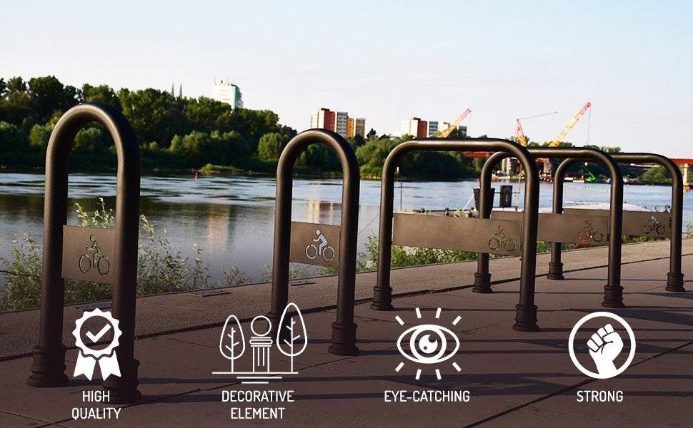 2-Bike Parking Stand — Galvanised & Powder-Coated, Concrete or Dowel Mount