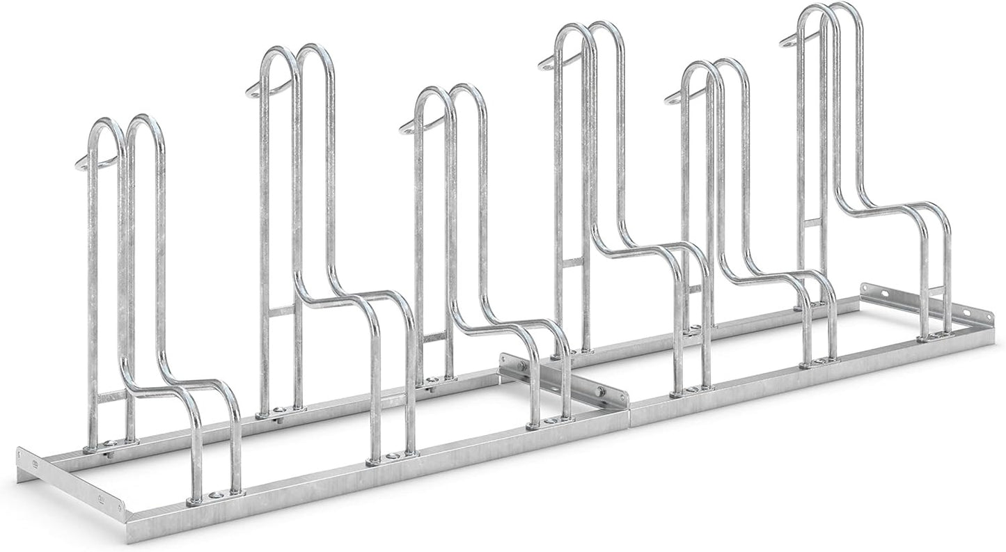 6-Bike Stand — Galvanised Steel, Weatherproof, Space-Saving High-Low Design