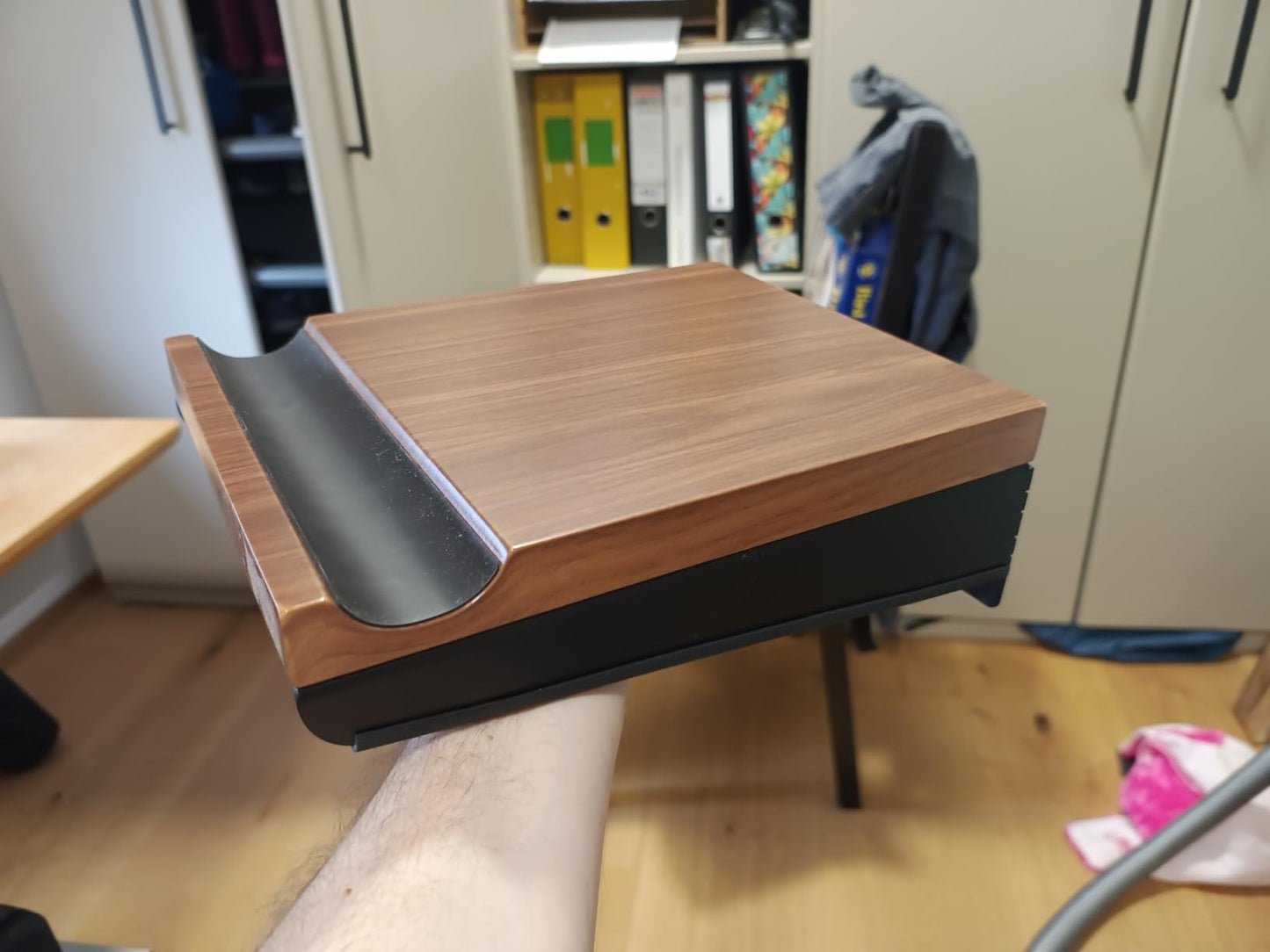 CONTEC bikeART Wall Presentation Shelf — Steel & Walnut Wood Bike Display Mount