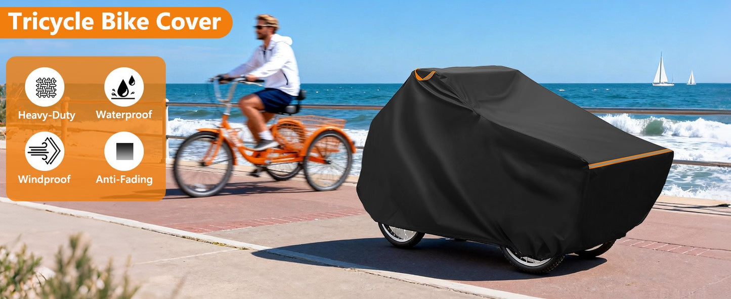 Heavy-Duty 420D Waterproof Cargo Bike Cover for Tricycles & Electric Cargo Bikes