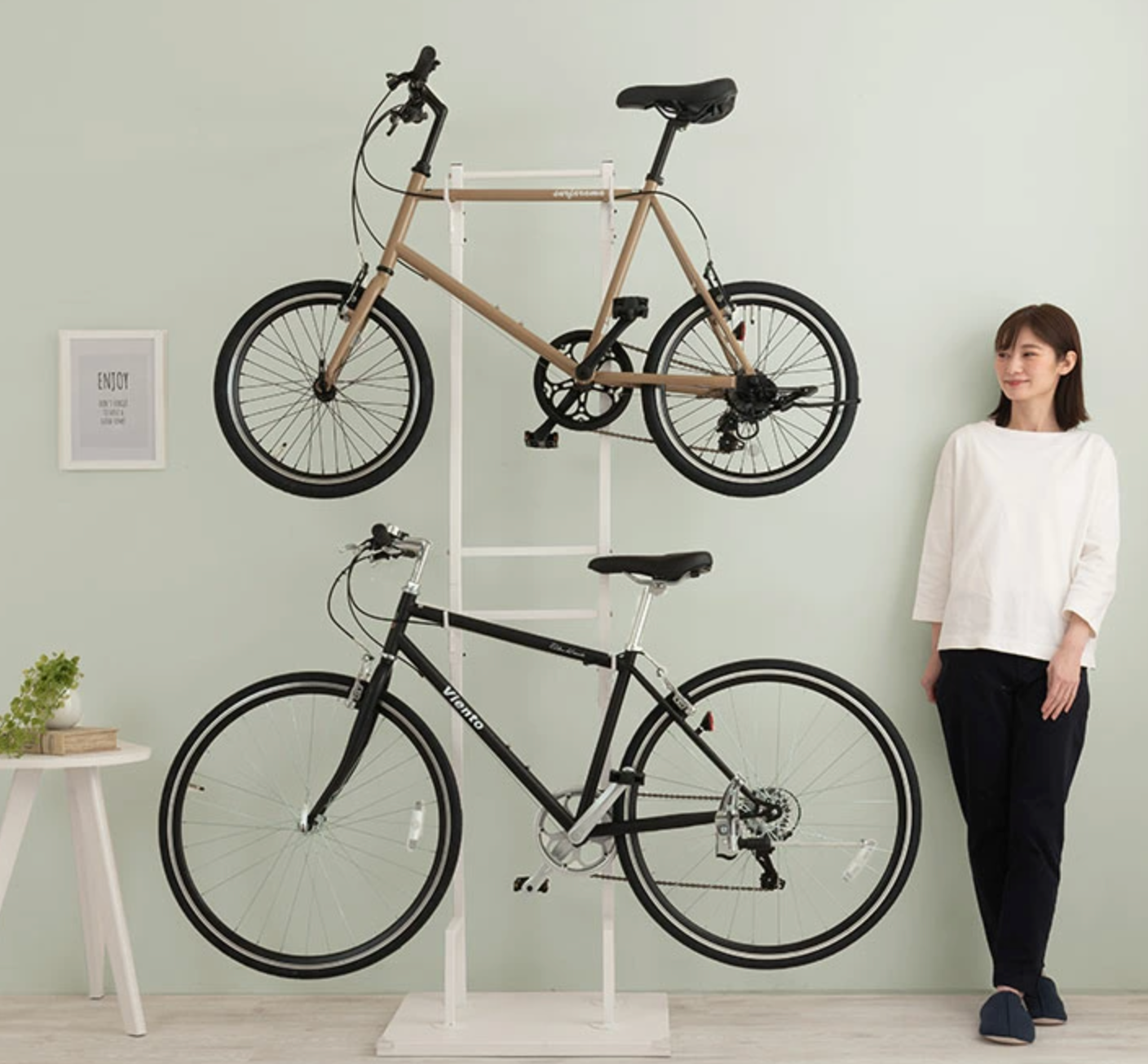 Double Layer Gravity Bike Rack - Two-Bike Stand & Bicycle Hanger for Efficient Storage8