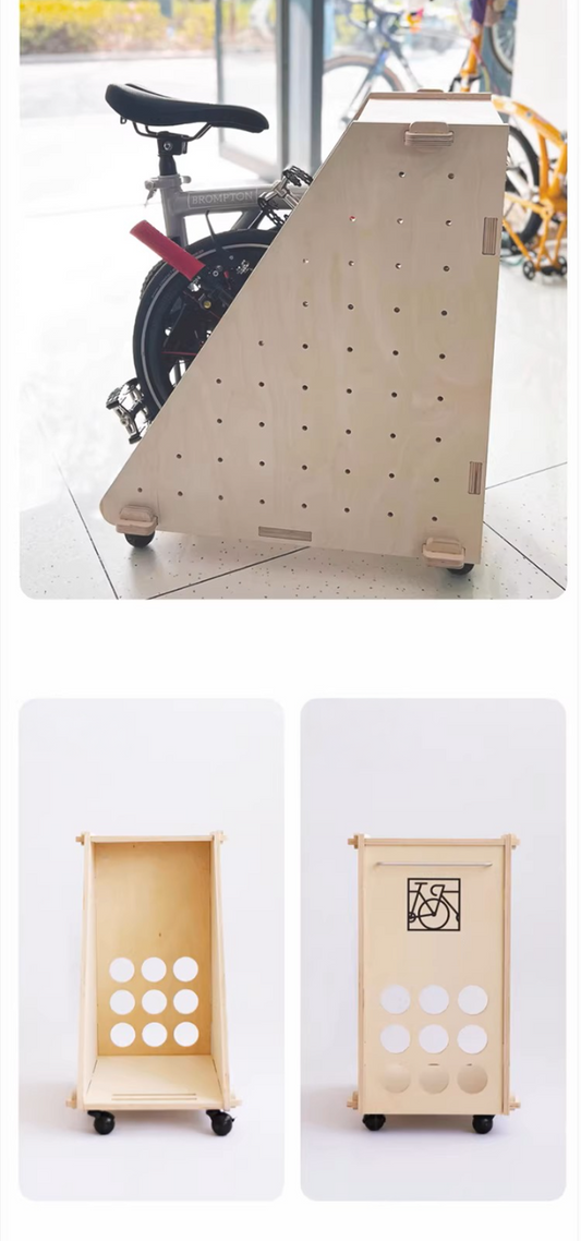 1 Bike Premium Marine Birch Plywood Folding Bike Display Cabinet – Vertical Storage Rack for Brompton & Dahon P8, Eco-Friendly Multi-Tier Bike Garage & Organizer