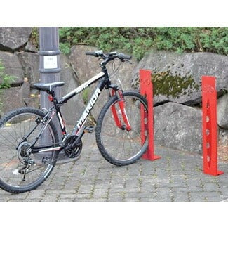 KATZDEN D-NA PK Type stands installed with a mountain bike parked between them