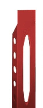 KATZDEN D-NA PK Type cycle stand column, Signal Red, close-up view