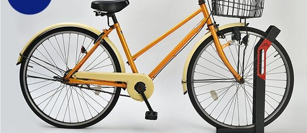 Bicycle front wheel inserted into FIGER Type B stand