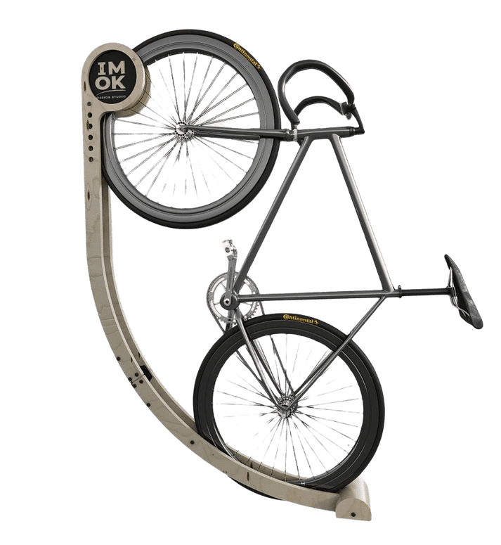 Wooden Curved Bike Rack – Storage for Sports