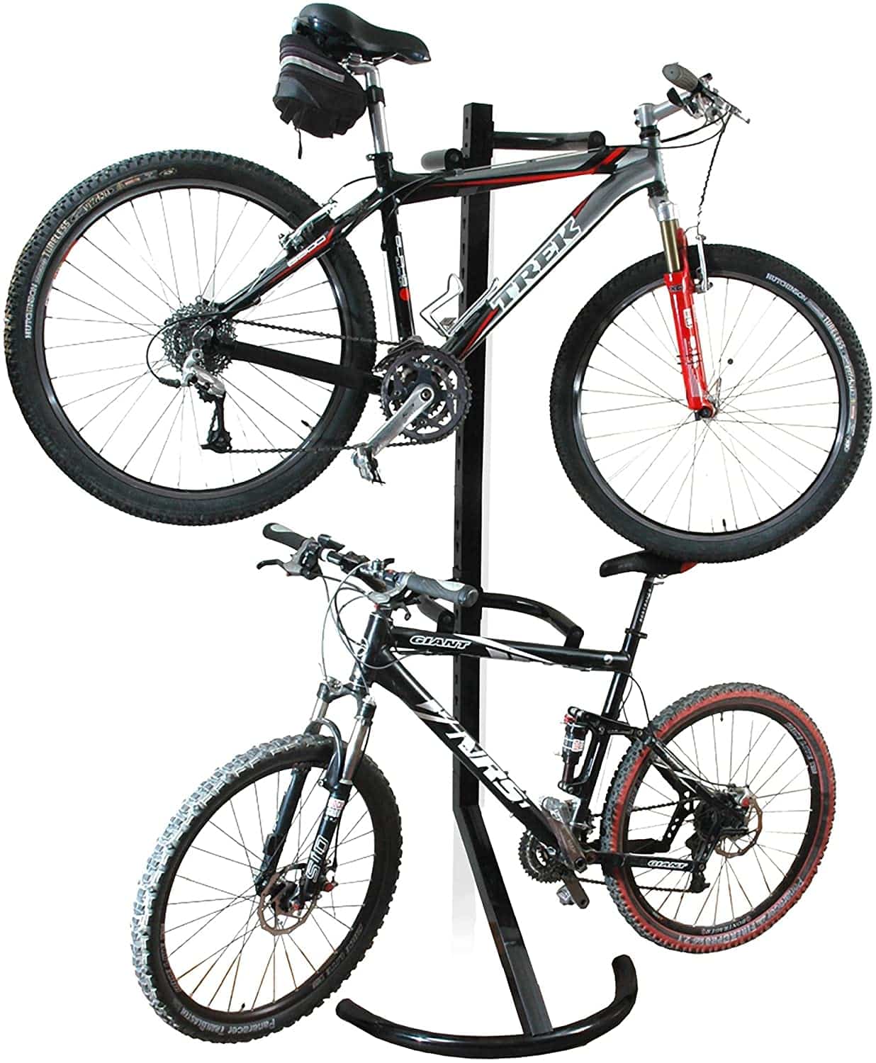 Freestanding two bike floor stand