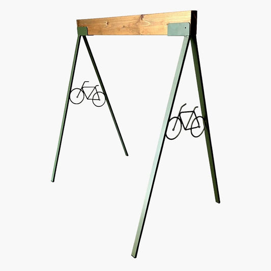 A Japanese-made saddle type bicycle rack